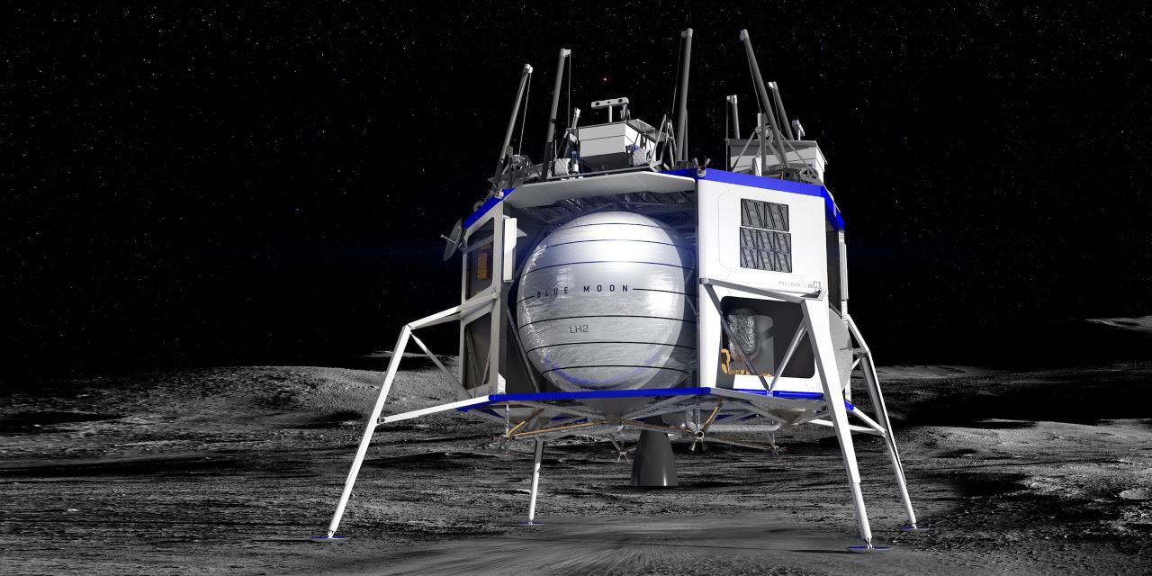 Рендеринг лунного модуля Blue Moon с сайта Blue Origin